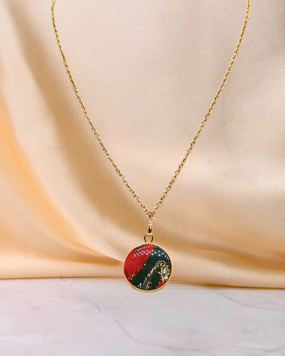 Collier Virginie - Rouge & Vert foncé