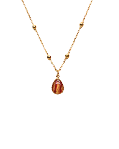 Collier goutte - Bordeaux & doré