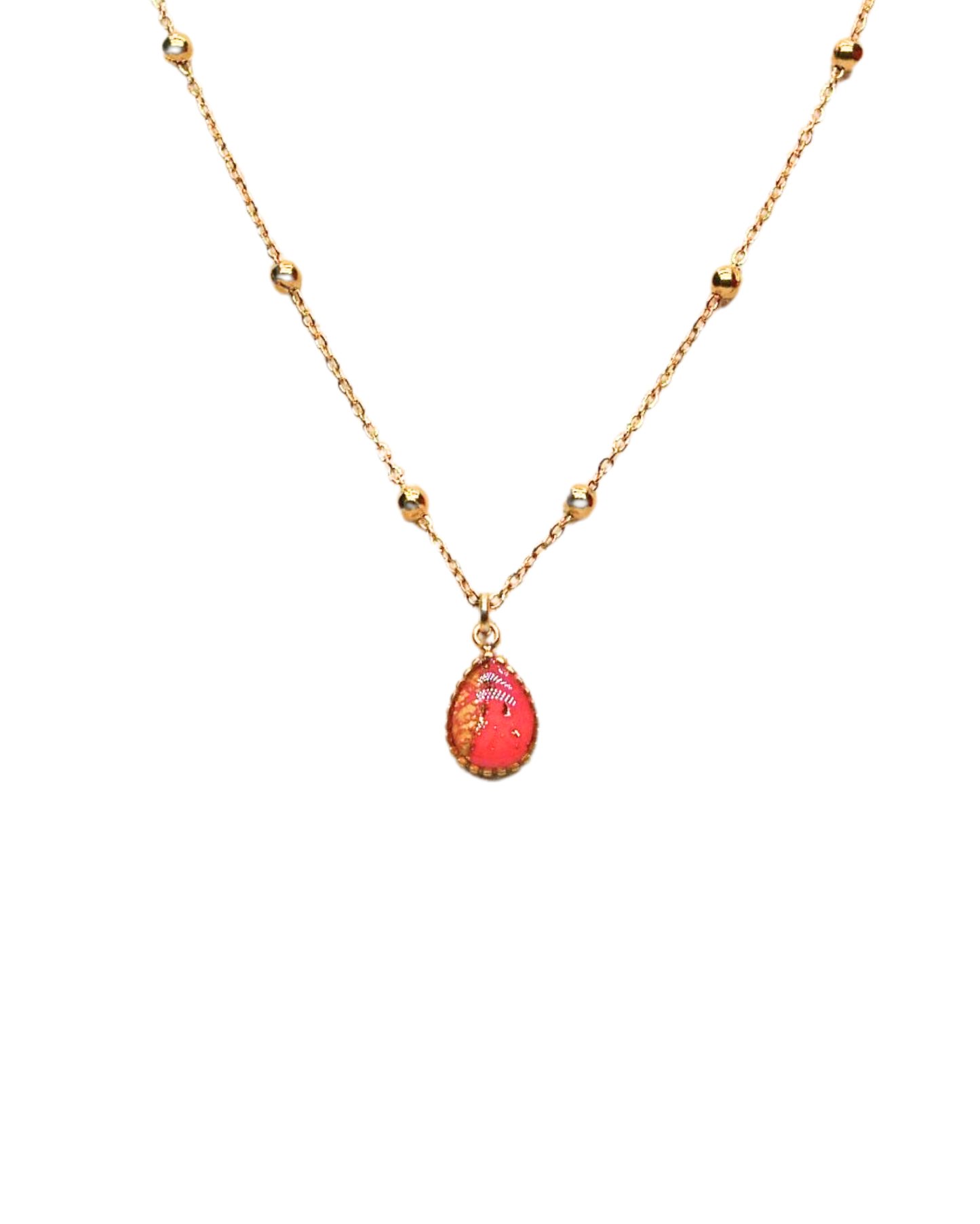 Collier goutte - Rose