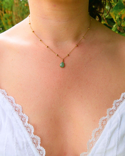 Collier goutte - Vert