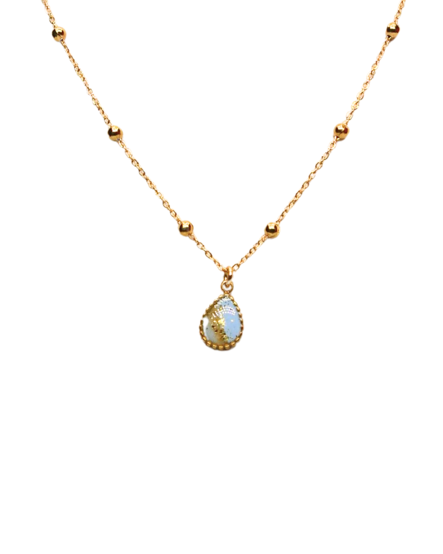 Collier goutte - Bleu ciel