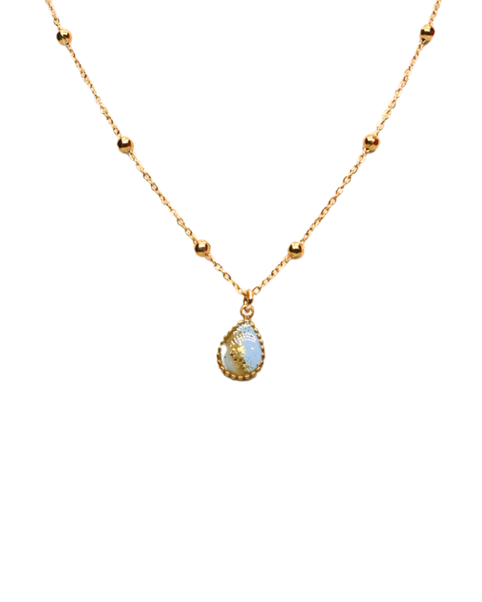 Collier goutte - Bleu ciel