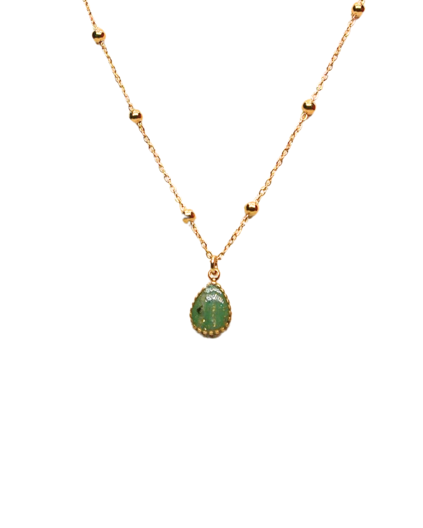 Collier goutte - Vert
