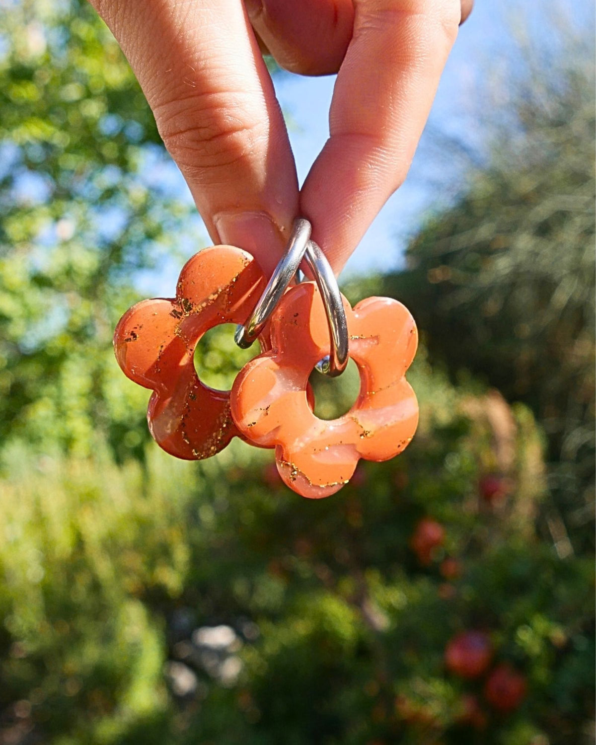 Créoles grandes fleurs - Caramel
