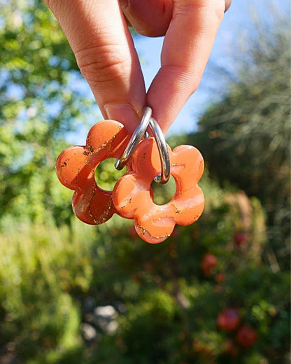Créoles grandes fleurs - Caramel