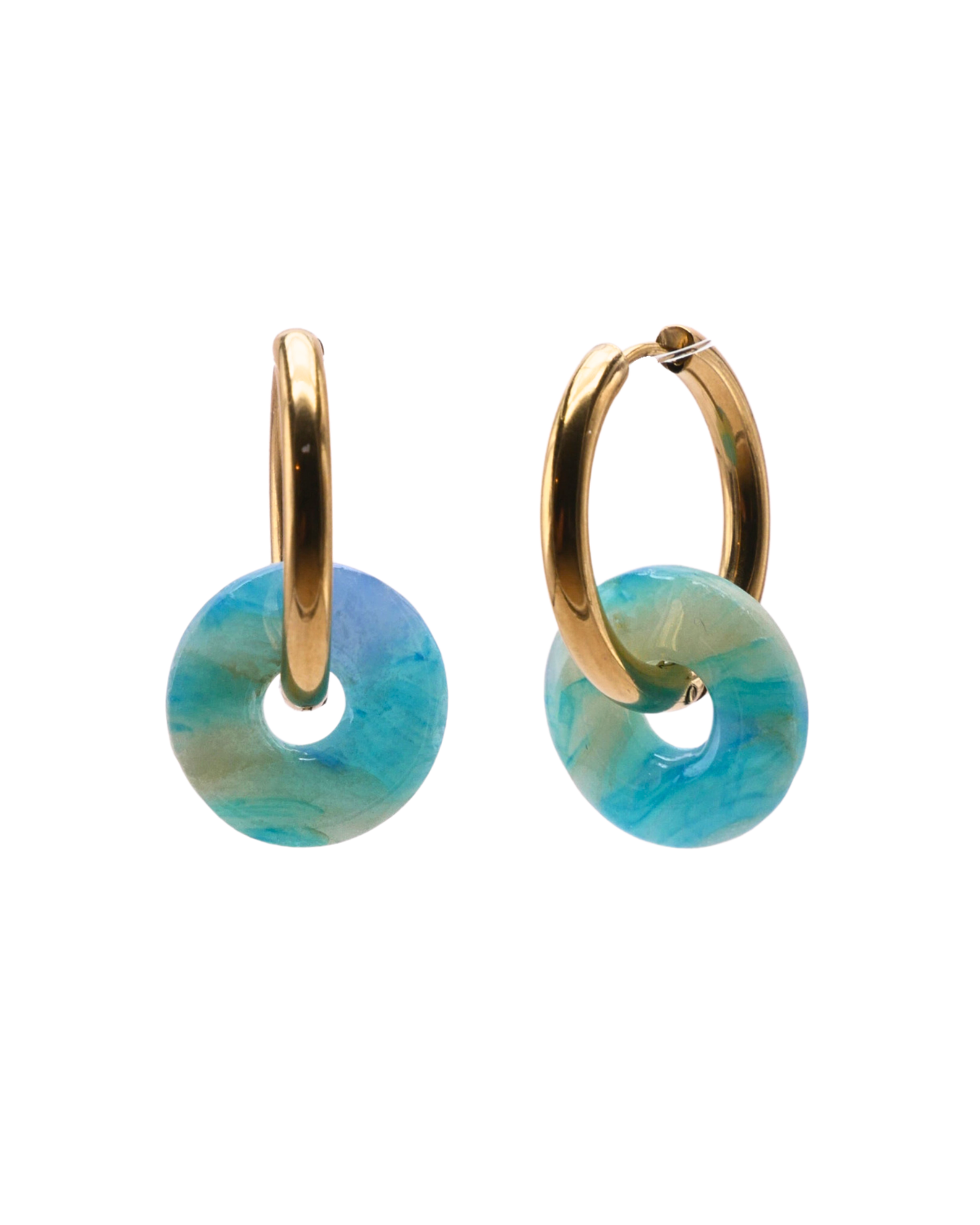 Créoles anneaux - Bleu turquoise