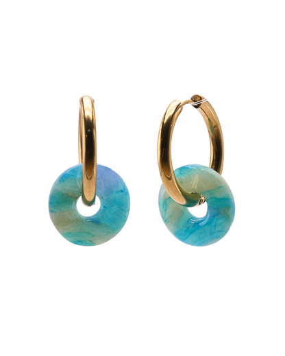 Créoles anneaux - Bleu turquoise