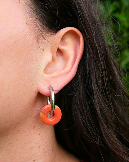 Créoles anneaux - Orange