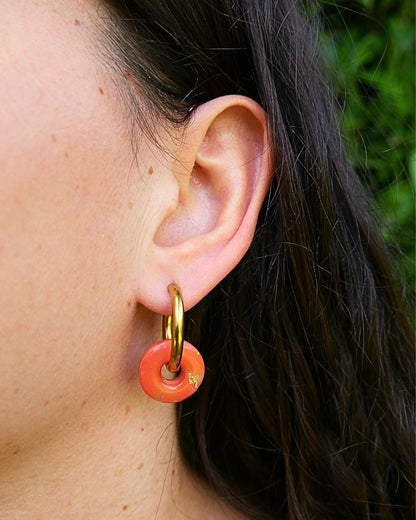 Créoles anneaux - Orange