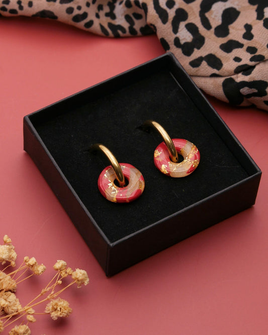 Créoles anneaux - Rouge rouille