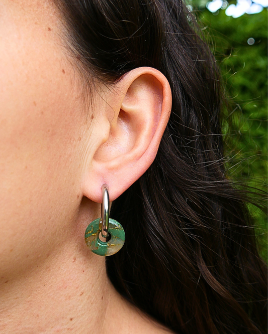 Créoles anneaux - Vert