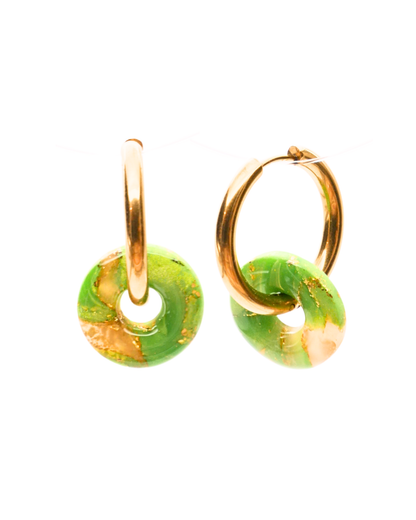 Créoles anneaux - Vert pistache