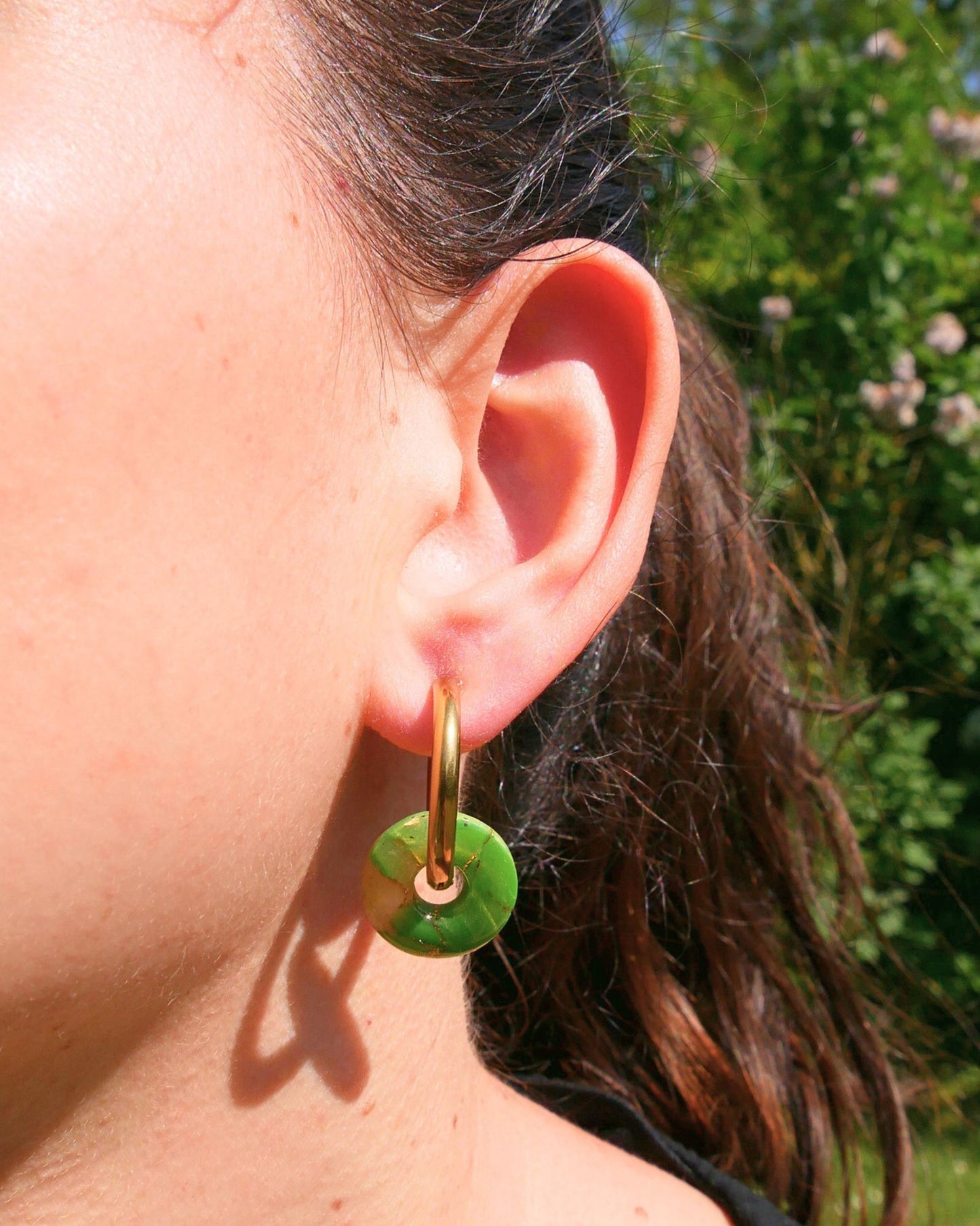 Créoles anneaux - Vert pistache