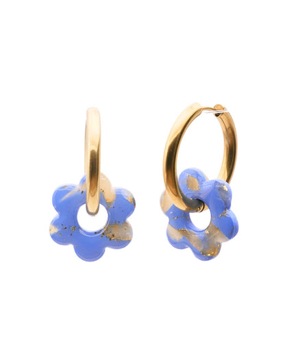 Créoles fleurs - Bleu