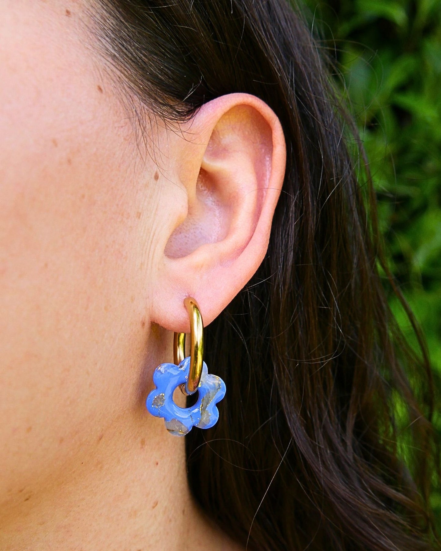 Créoles fleurs - Bleu