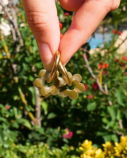 Créoles fleurs - Kaki