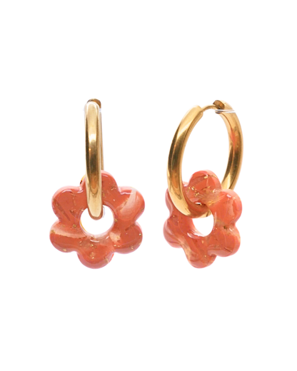Créoles fleurs - Terracotta