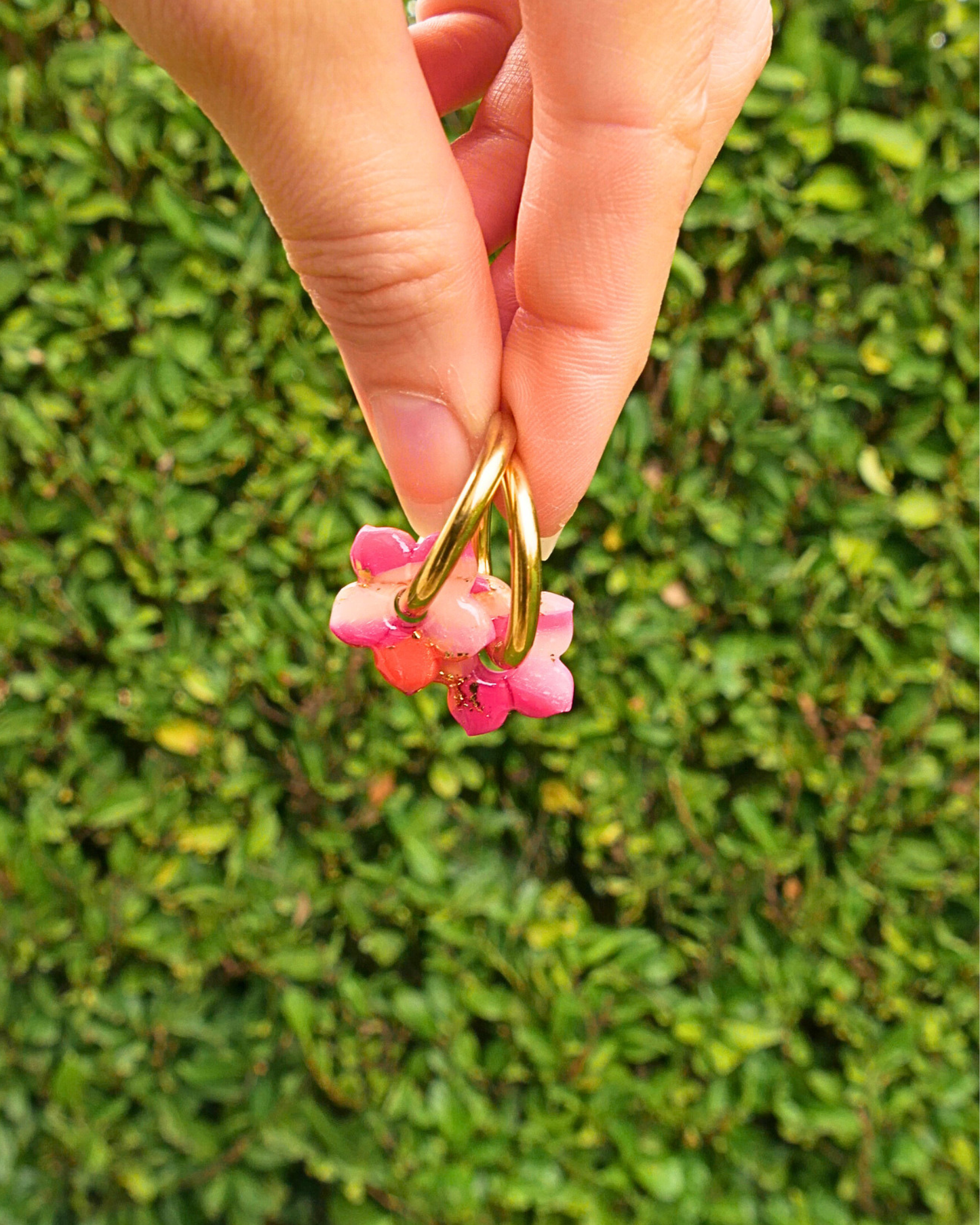 Créoles fleurs de tiaré - Rose