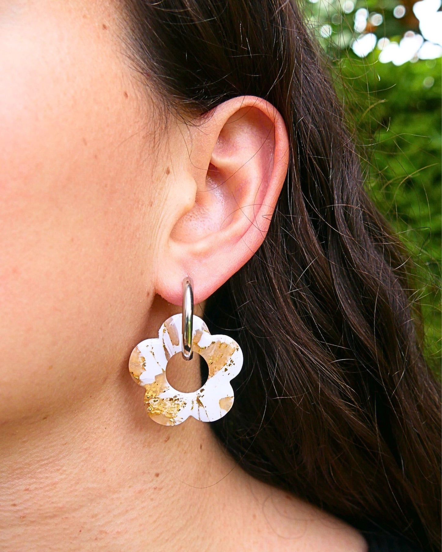 Créoles grandes fleurs - Blanc