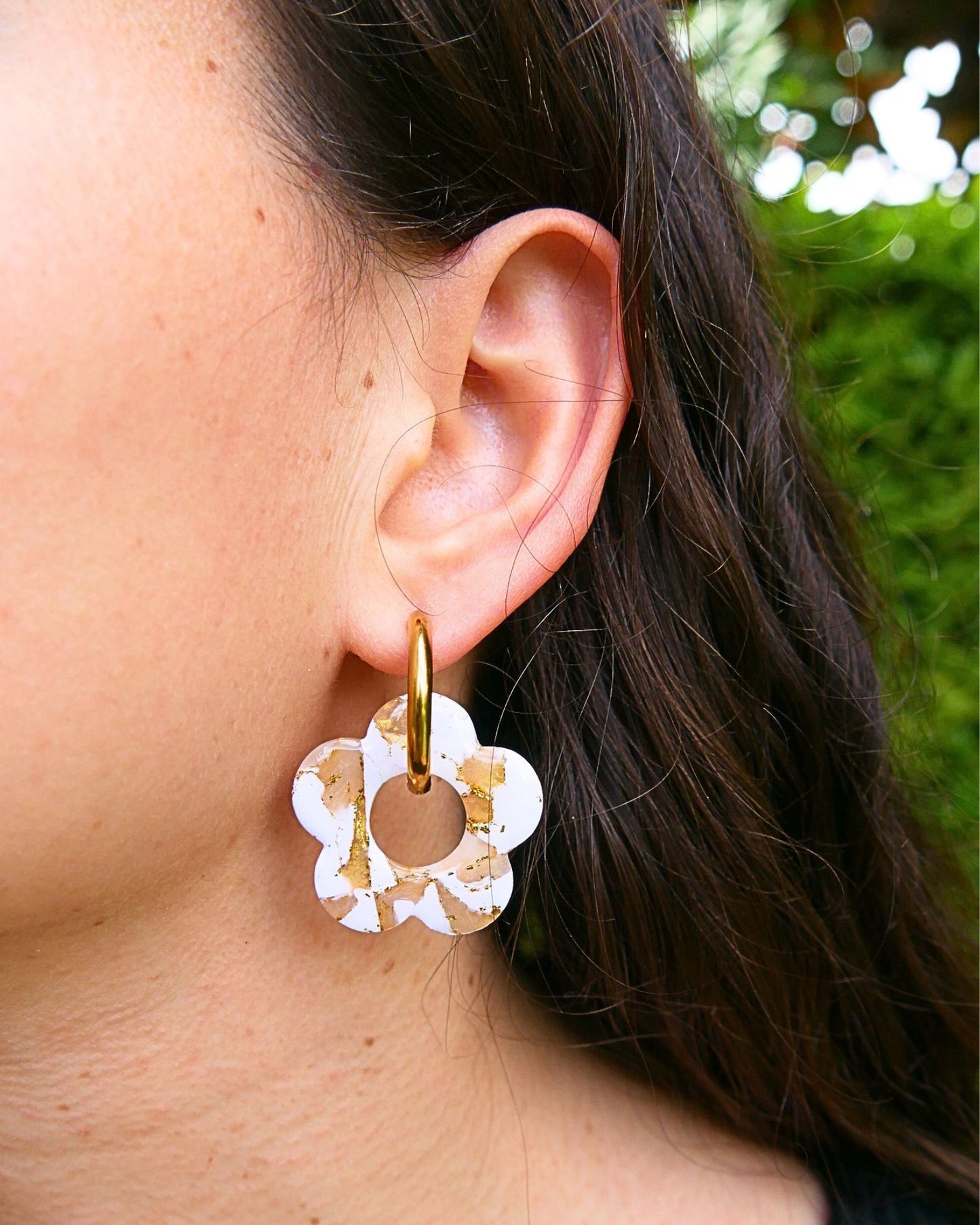 Créoles grandes fleurs - Blanc