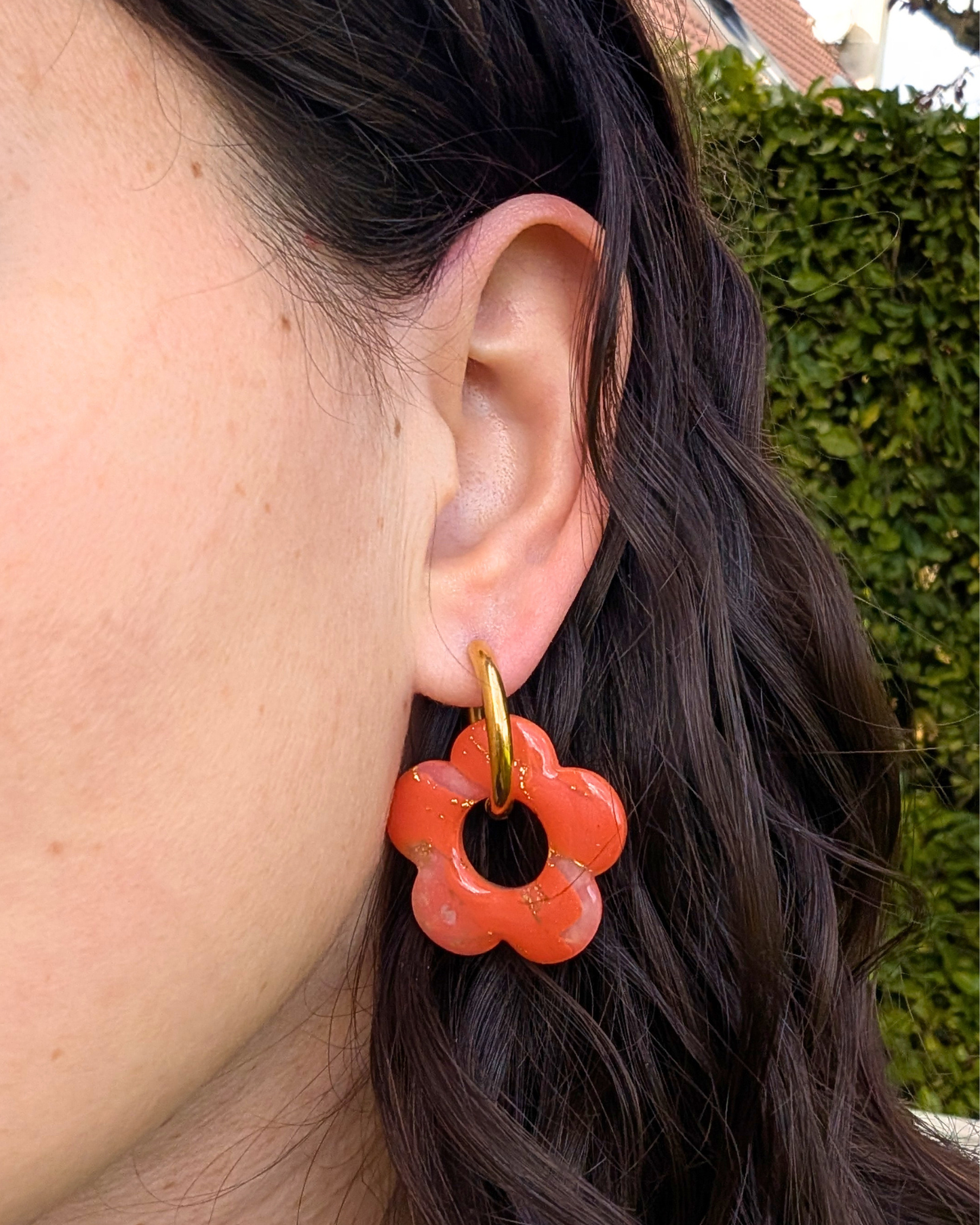 Créoles grandes fleurs - Orange