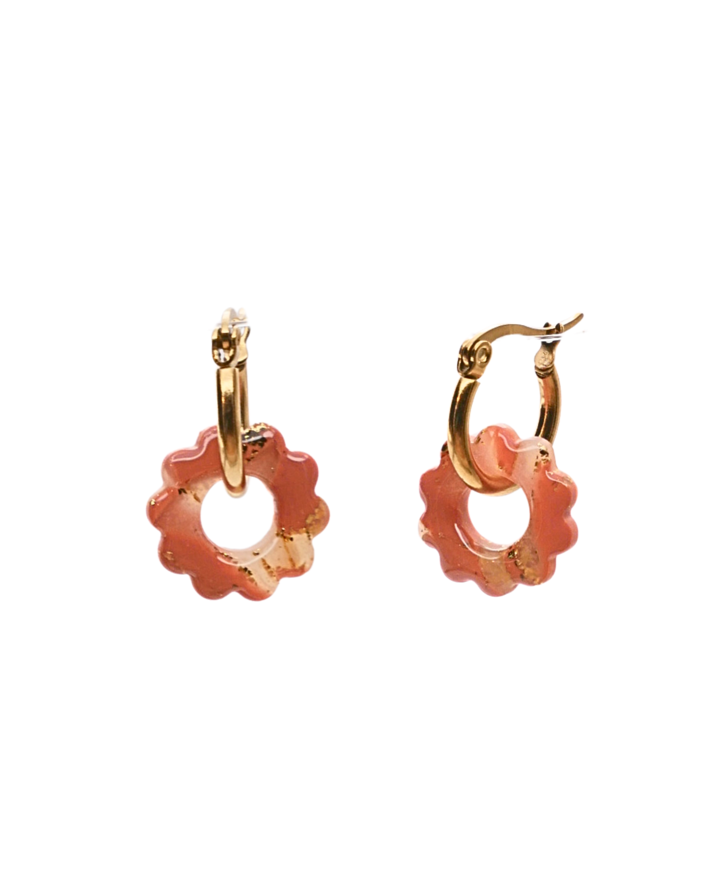 Créoles petites fleurs - Terracotta