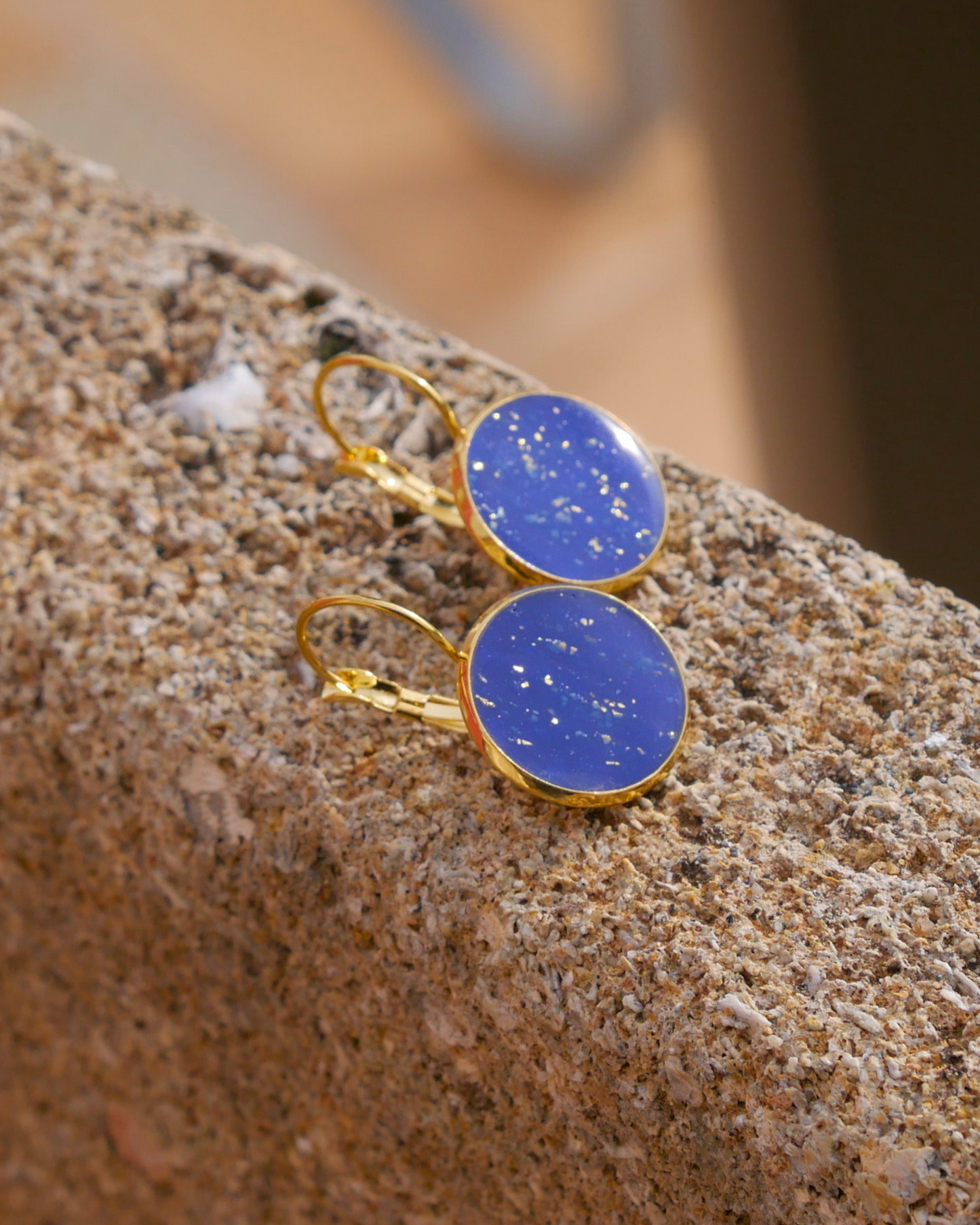 Boucles d'oreilles dormeuses - Bleu électrique