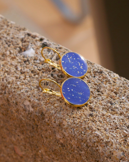 Boucles d'oreilles dormeuses - Bleu électrique