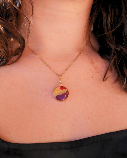 Collier Virginie - Bordeaux & doré