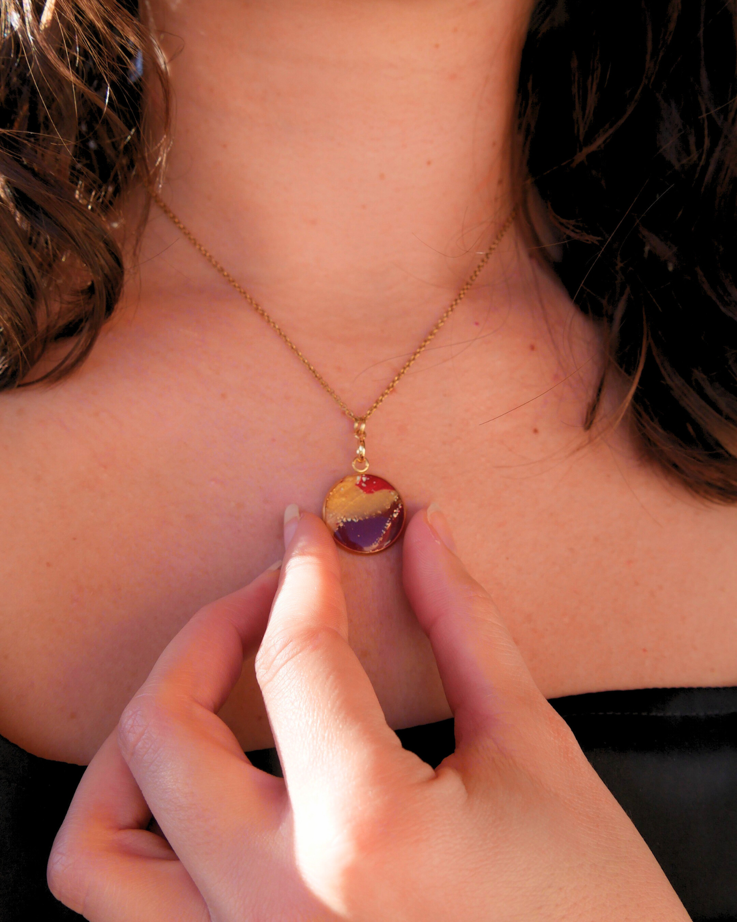 Collier Virginie - Bordeaux & doré