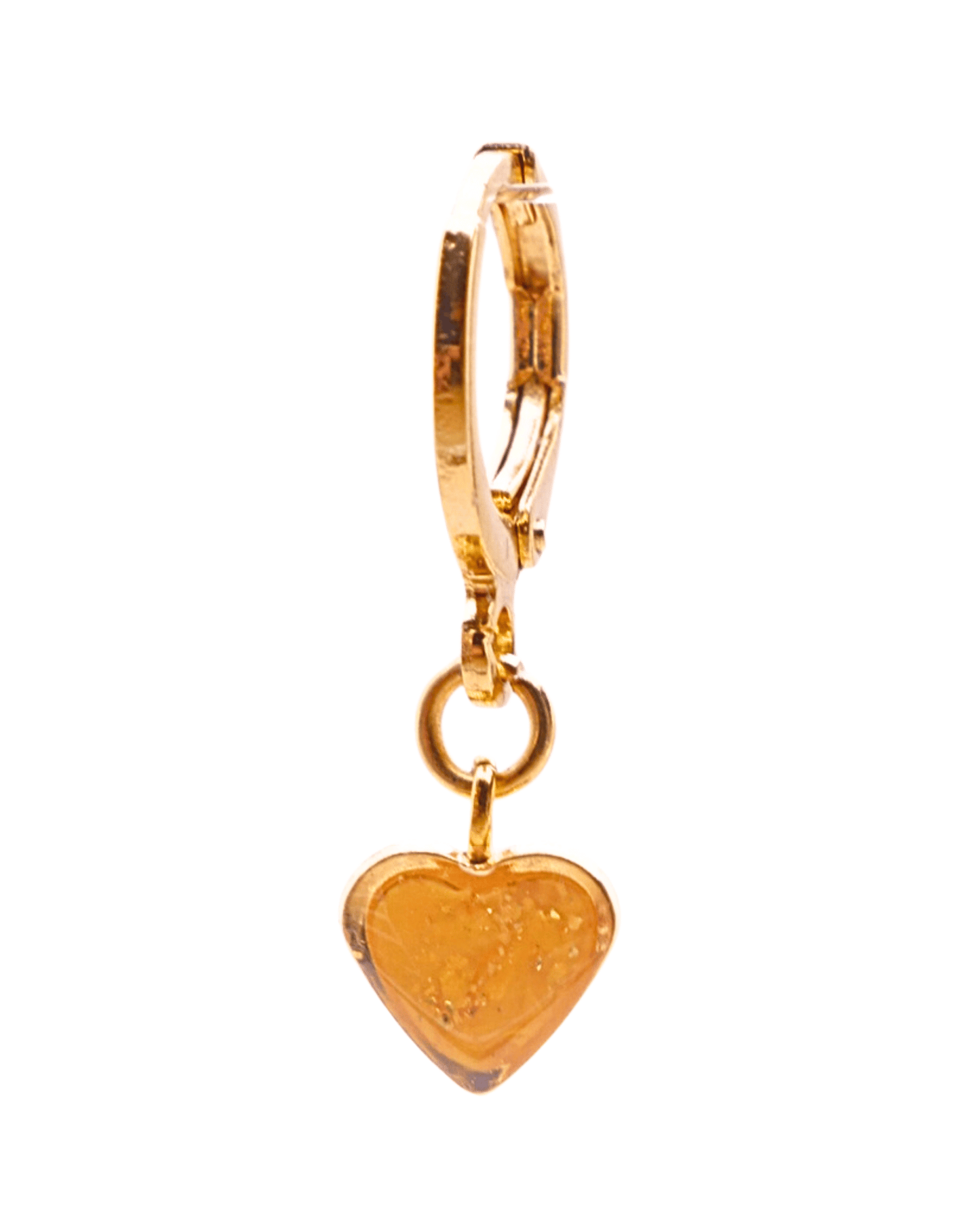 Boucle d'oreille unitaire petit coeur - Jaune