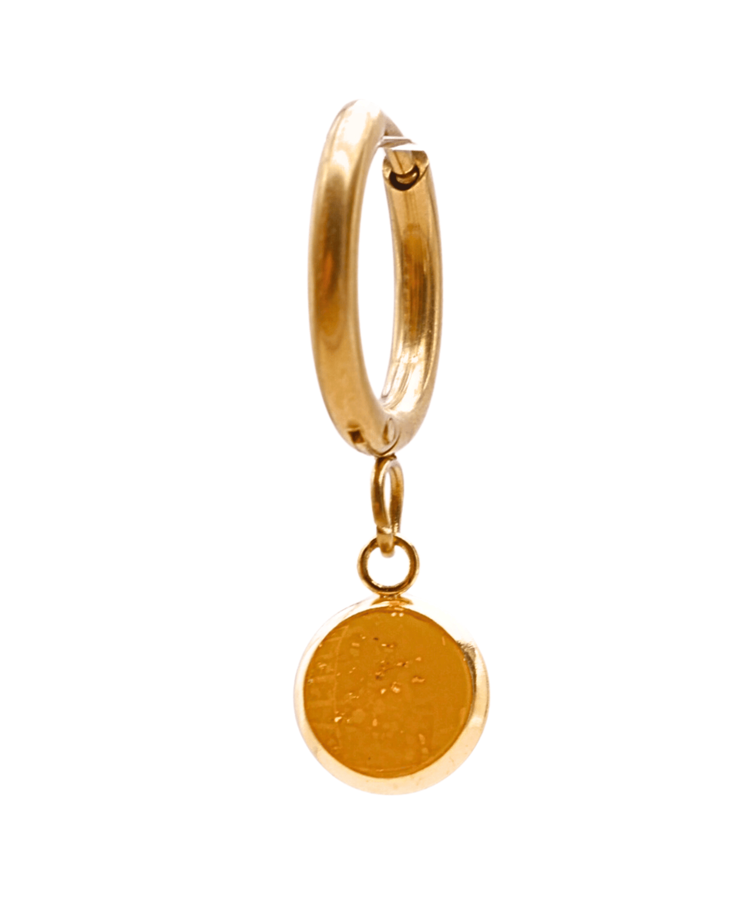 Boucle d'oreille unitaire petit rond - Jaune