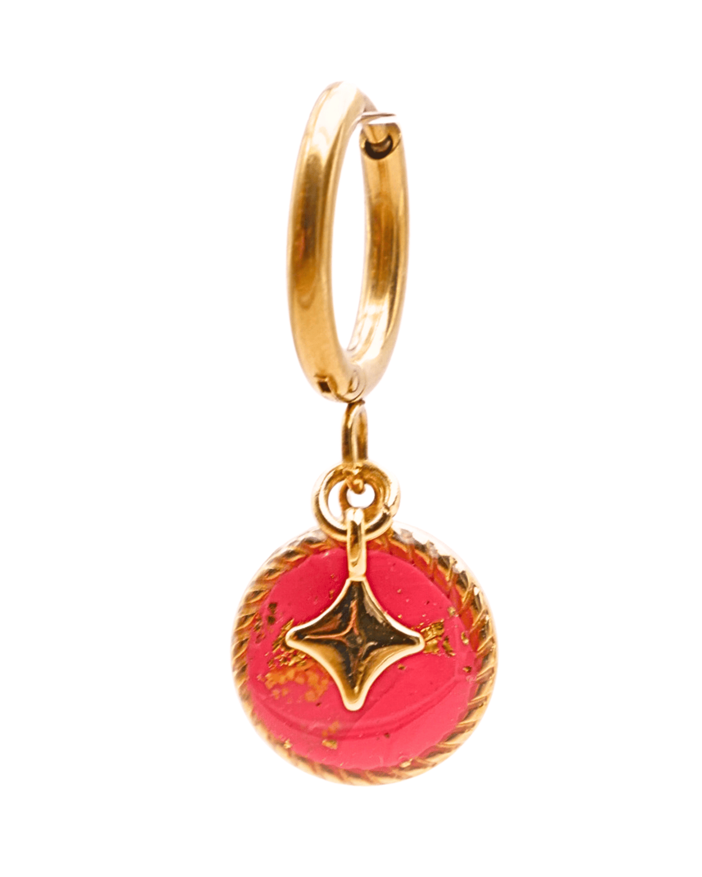 Boucle d'oreille unitaire rond - Rose
