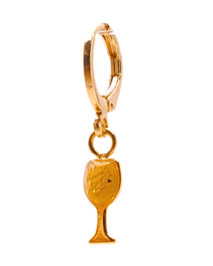 Boucle d'oreille unitaire verre - Jaune