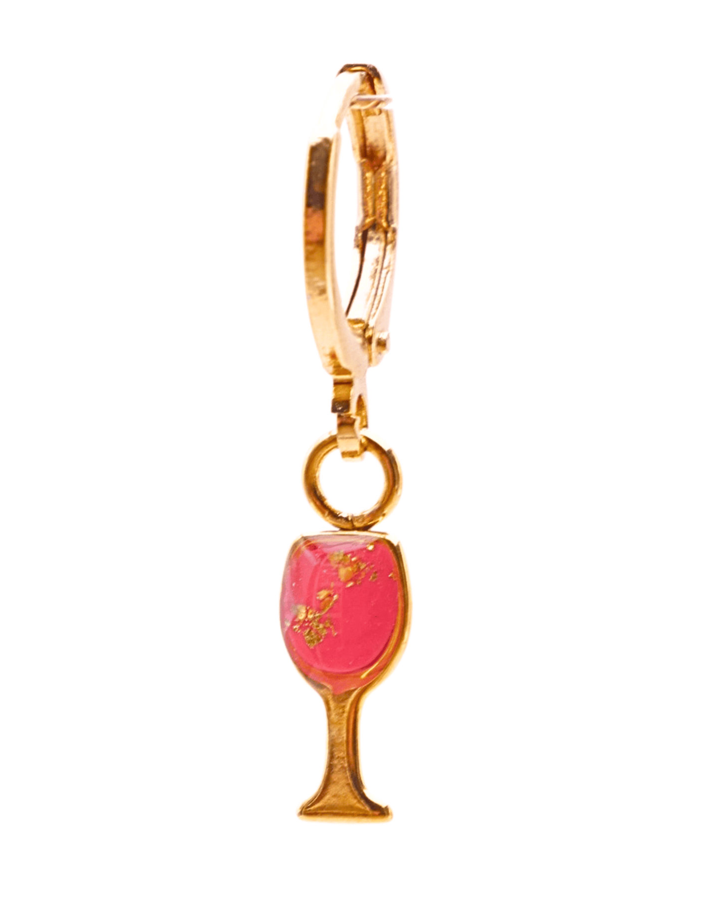 Boucle d'oreille unitaire verre - Rose