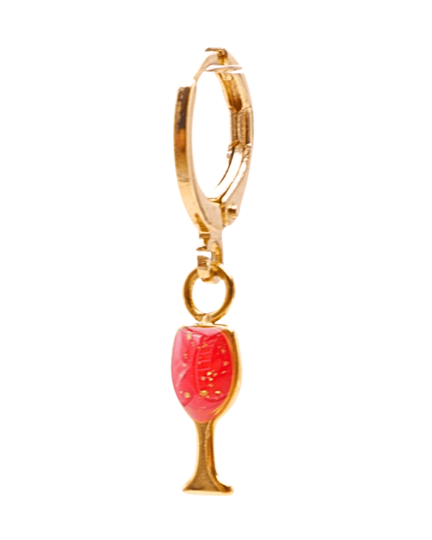 Boucle d'oreille unitaire verre - Rouge