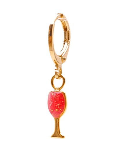 Boucle d'oreille unitaire verre - Rouge