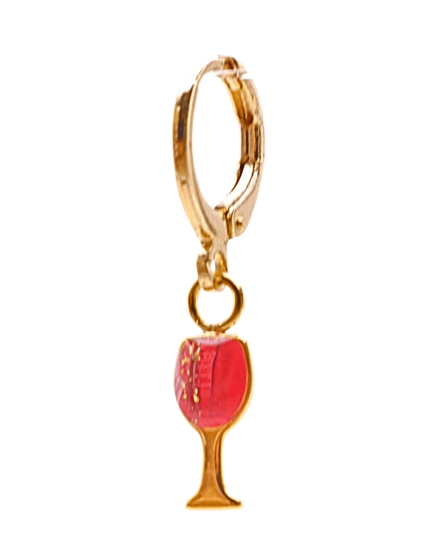 Boucle d'oreille unitaire verre - Rouge & vert foncé